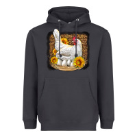 Smoke perched chicken with sunflowers leopard background Heavyweight Hoodie - LillyAllenDesigns