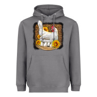 Storm perched chicken with sunflowers leopard background Heavyweight Hoodie - LillyAllenDesigns