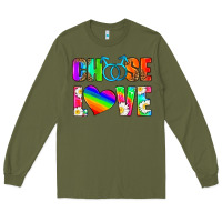 Army Green choose love (gay) Long Sleeve Tee - HRA Design Shop
