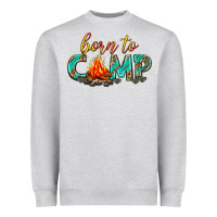 Heather Grey born to camp Heavyweight Sweatshirt - texasbilliewilder