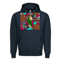 Navy san judas leopard cowhide tumbler Zipper Hoodie - JahusDesignShop