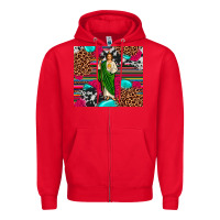 Red san judas leopard cowhide tumbler Zipper Hoodie - JahusDesignShop