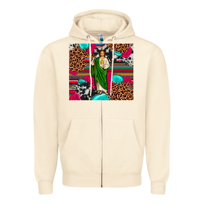 San Judas Leopard Cowhide Tumbler Zipper Hoodie by JahusDesignShop | Teevron