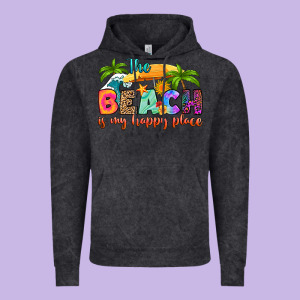 The Beach Is My Happy Place Vintage Hoodie Designed By Ranaportraitstore