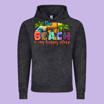 The Beach Is My Happy Place Vintage Hoodie Designed By Ranaportraitstore