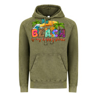 Vintage Olive the beach is my happy place Vintage Hoodie - RanaPortraitStore