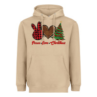 Mushroom peace love christmas Heavyweight Hoodie - BarkalooDesign