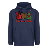 Navy peace love christmas Heavyweight Hoodie - BarkalooDesign