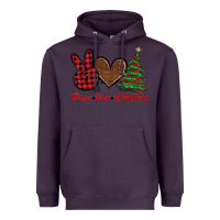 Plum peace love christmas Heavyweight Hoodie - BarkalooDesign