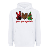 White peace love christmas Heavyweight Hoodie - BarkalooDesign