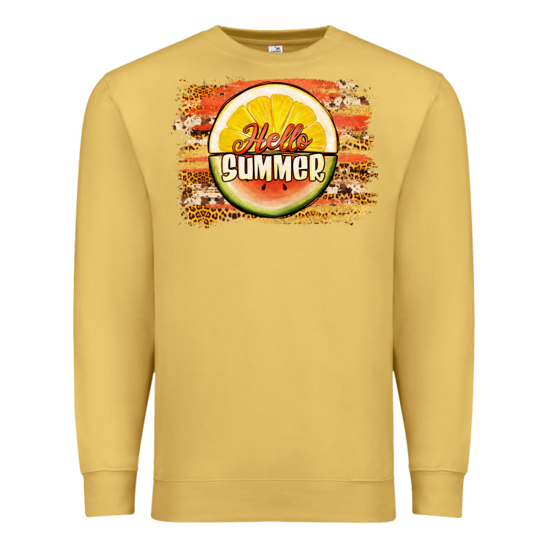 Hello Summer Watermelon Lemon Premium Sweatshirt by Jasminsmagicworld | Teevron