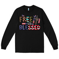 Black free and blessed Long Sleeve Tee - CowhideDigitalArt