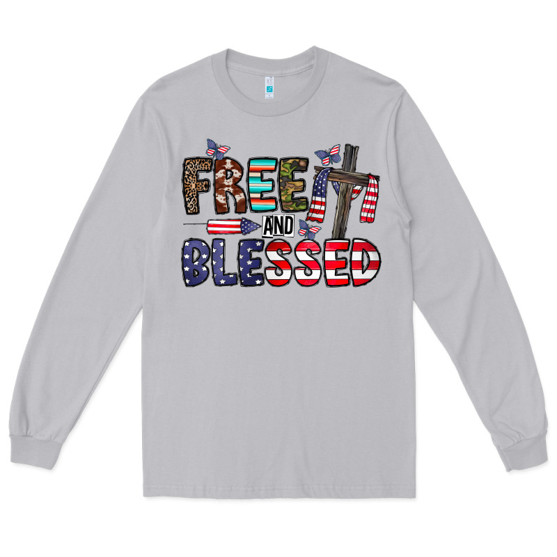 Free And Blessed Long Sleeve Tee by CowhideDigitalArt | Teevron