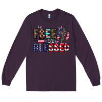 Plum free and blessed Long Sleeve Tee - CowhideDigitalArt