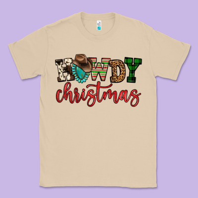 Howdy Christmas Classic Tee Designed By Fadigitalartstudio