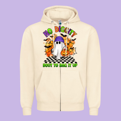 No Diggity Bout To Bag It Up Zipper Hoodie Designed By Artiststas