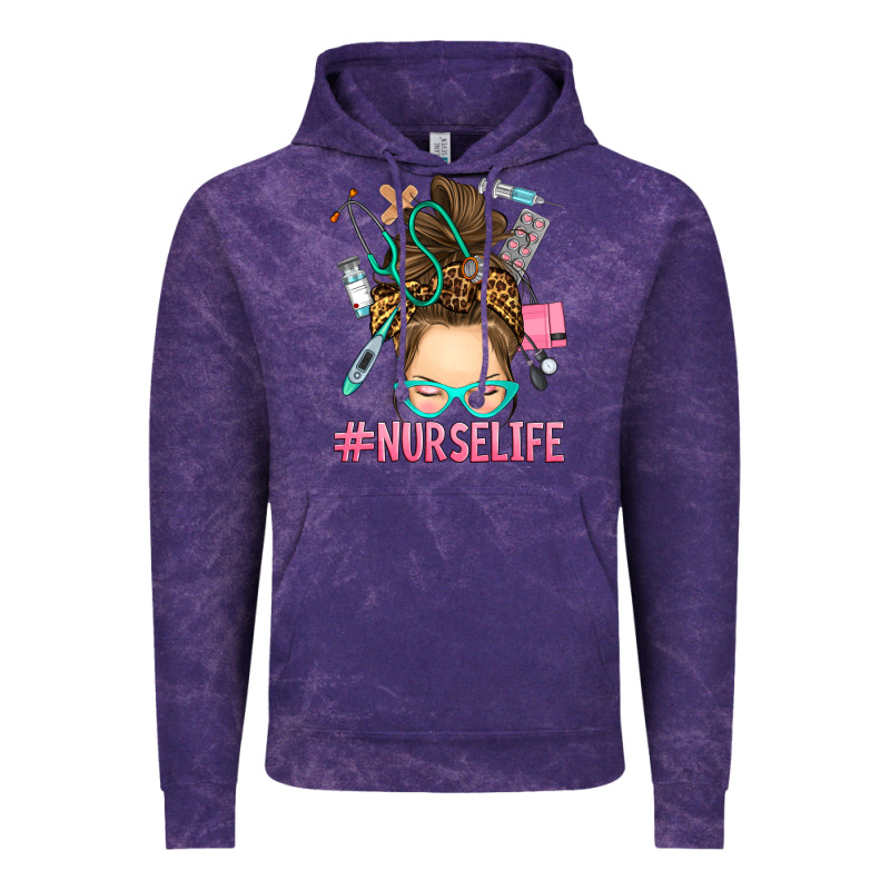 Messy Bun Nurse Life Vintage Hoodie by RanaPortraitStore | Teevron