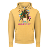 Vintage Mustard messy bun nurse life Vintage Hoodie - RanaPortraitStore
