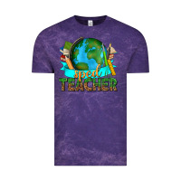 Cloud Purple sped teacher with earth globe Vintage Tee - texasbilliewilder