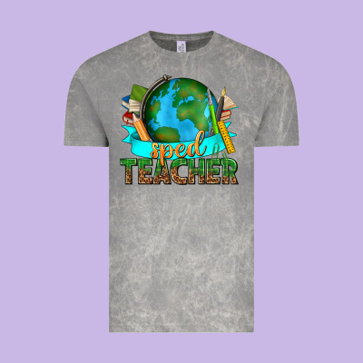 Sped Teacher With Earth Globe Vintage Tee Designed By Texasbilliewilder