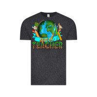 Vintage Black sped teacher with earth globe Vintage Tee - texasbilliewilder