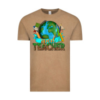 Vintage Coffee sped teacher with earth globe Vintage Tee - texasbilliewilder