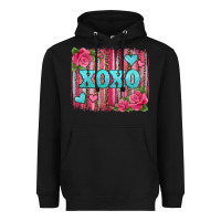 Black xoxo valentines day leopard glitter brushstroke Heavyweight Hoodie - Jasminsmagicworld