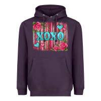 Plum xoxo valentines day leopard glitter brushstroke Heavyweight Hoodie - Jasminsmagicworld