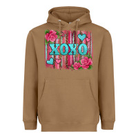 Toasted Coconut xoxo valentines day leopard glitter brushstroke Heavyweight Hoodie - Jasminsmagicworld