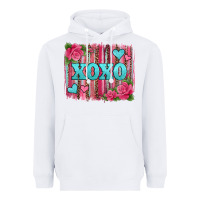 White xoxo valentines day leopard glitter brushstroke Heavyweight Hoodie - Jasminsmagicworld