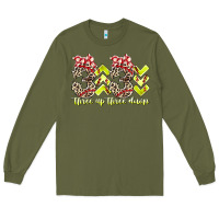 Army Green three up theree down softball Long Sleeve Tee - RacoonDesign