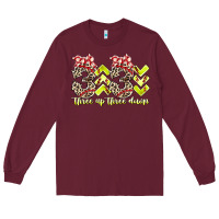 Burgundy three up theree down softball Long Sleeve Tee - RacoonDesign