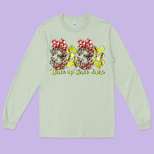 Three Up Theree Down Softball Long Sleeve Tee Designed By Racoondesign