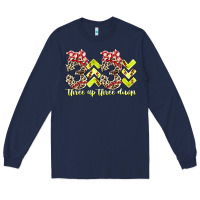Navy three up theree down softball Long Sleeve Tee - RacoonDesign