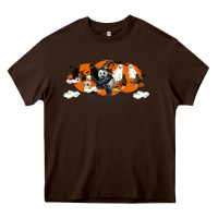 Chocolate Brown Hallowen Panda Heavy Core Tee - LillyAllenDesigns