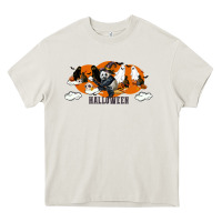 Cream Hallowen Panda Heavy Core Tee - LillyAllenDesigns