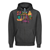 Charcoal Heather summer vibes Zipper Hoodie - AdoDesignShop