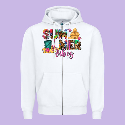 Summer Vibes Zipper Hoodie Designed By Adodesignshop