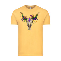 Vintage Mustard mardi gras bullskull Vintage Tee - RanaPortraitStore