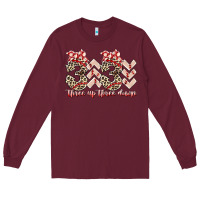 Burgundy three up theree down Long Sleeve Tee - RacoonDesign