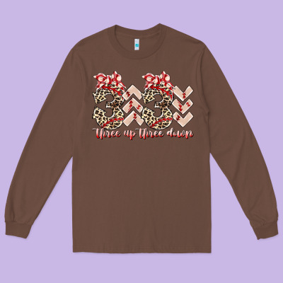 Three Up Theree Down Long Sleeve Tee Designed By Racoondesign