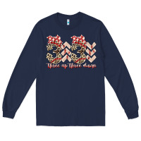 Navy three up theree down Long Sleeve Tee - RacoonDesign