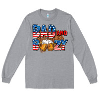 Heather Grey bad and boozy usa Long Sleeve Tee - AdoDesignShop