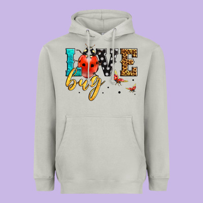 Love Bug Lady Bug Heavyweight Hoodie Designed By Lillyallendesigns