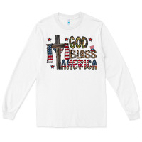 White god bless america Long Sleeve Tee - CowhideDigitalArt
