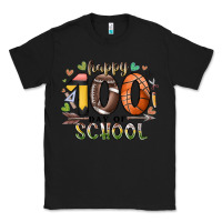 Black happy 100 americana football basketball day of sch Classic Tee - RacoonDesign