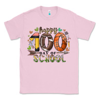 Bubblegum Pink happy 100 americana football basketball day of sch Classic Tee - RacoonDesign