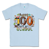 Dusty Blue happy 100 americana football basketball day of sch Classic Tee - RacoonDesign