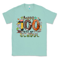 Seafoam happy 100 americana football basketball day of sch Classic Tee - RacoonDesign