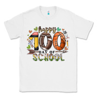 White happy 100 americana football basketball day of sch Classic Tee - RacoonDesign